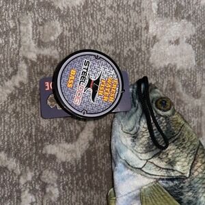 Steeldog Bass Plush Toy Rope Inside Fresh Water Fish Pet Squeaky